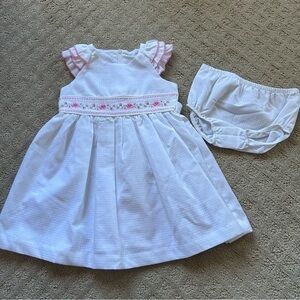 NFS.  NWOT Bonnie baby white and pink flower dress, size 24 months